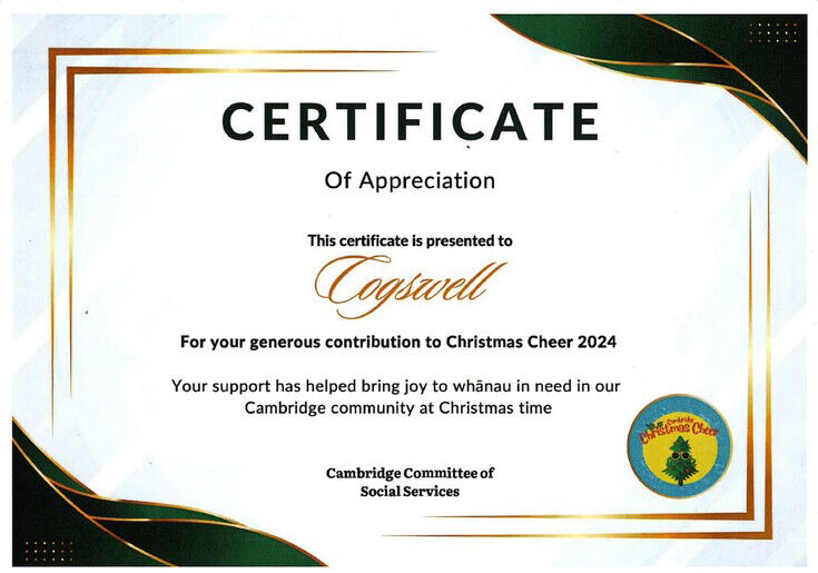 Christmas cheer 2024 certificate