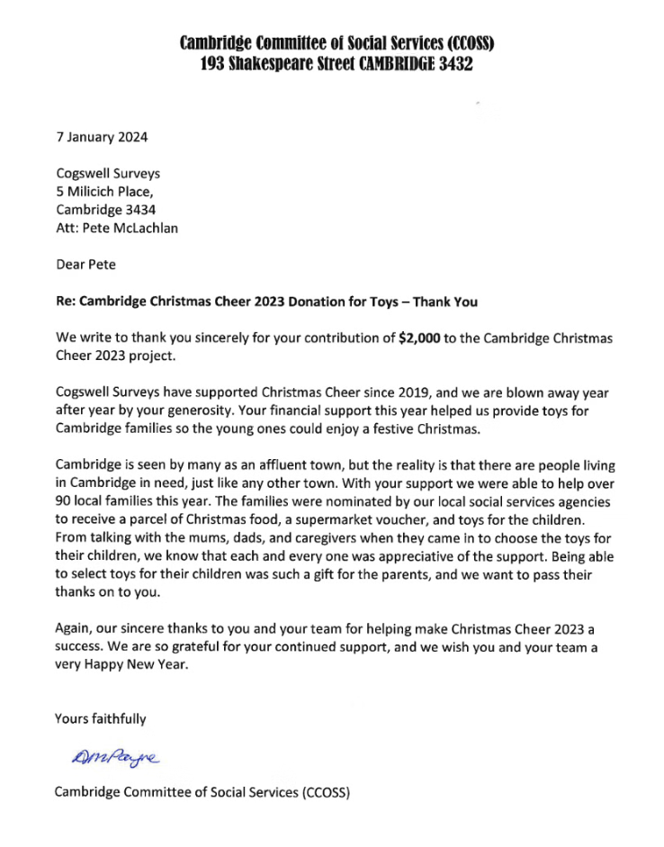 Letter Cambridge Christmas Cheer Letter
